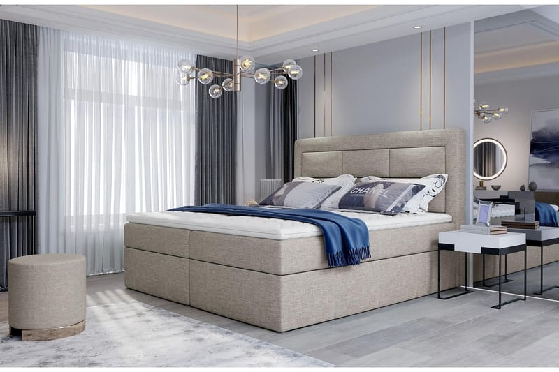 S�ängpaket Montalon 180x200 cm - Beige - Komplett sängpaket