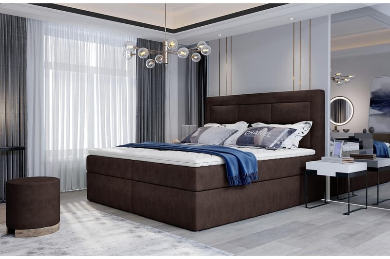 Sängpaket Montalon 180x200 cm - Brun - Komplett sängpaket