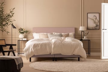Sängpaket Nayaka 150x200 Latexmadrass - Slät gavel Rosa - Möbler - Säng - Kontinentalsäng