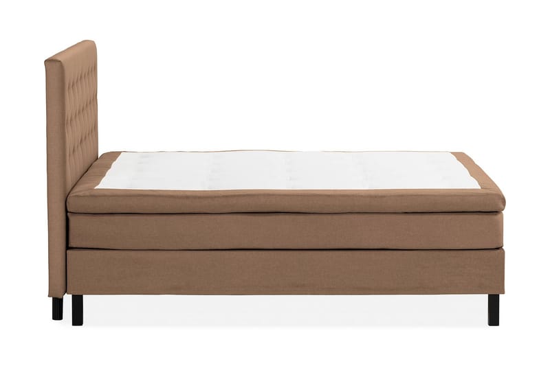 Sängpaket Nayaka 150x200 Memorymadrass - Knappad gavel Brun - Kontinentalsäng - Komplett sängpaket