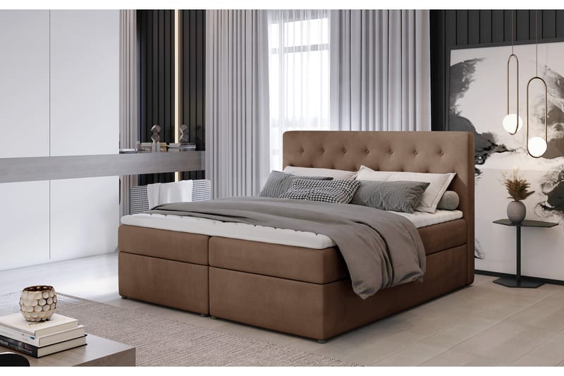 Sängpaket Nottawa 140x200 cm - Ljusbrun - Komplett sängpaket