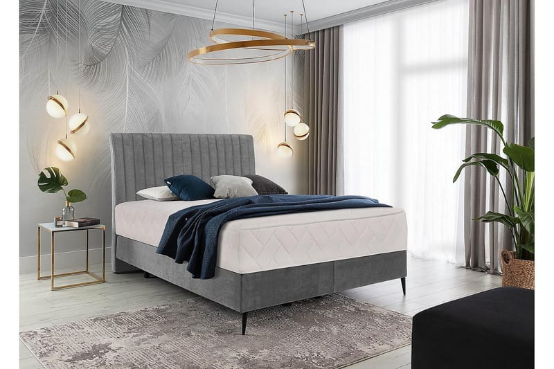 Sängpaket Ramsäng Kazusa 140x200 cm - Ljusgrå - Möbler - Säng - Komplett sängpaket