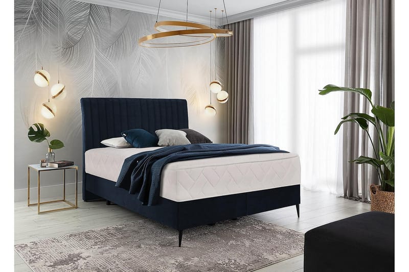 Sängpaket Ramsäng Kazusa 140x200 cm - Mörkblå - Möbler - Säng - Komplett sängpaket