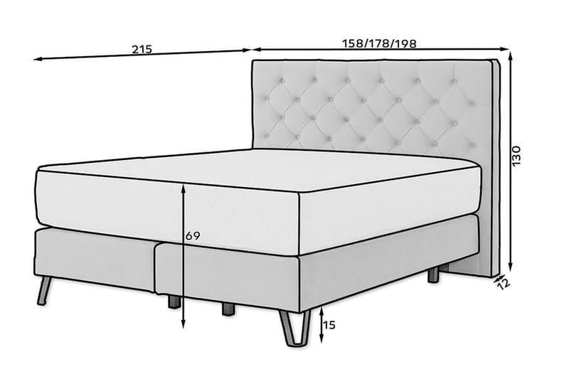 Sängpaket Ramsäng Kazuto 140x200 cm - Blå - Ramsäng - Dubbelsäng - Komplett sängpaket