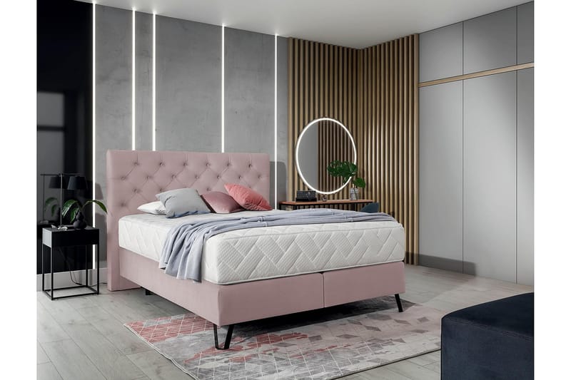 Sängpaket Ramsäng Kazuto 140x200 cm - Ljusrosa - Möbler - Säng - Komplett sängpaket