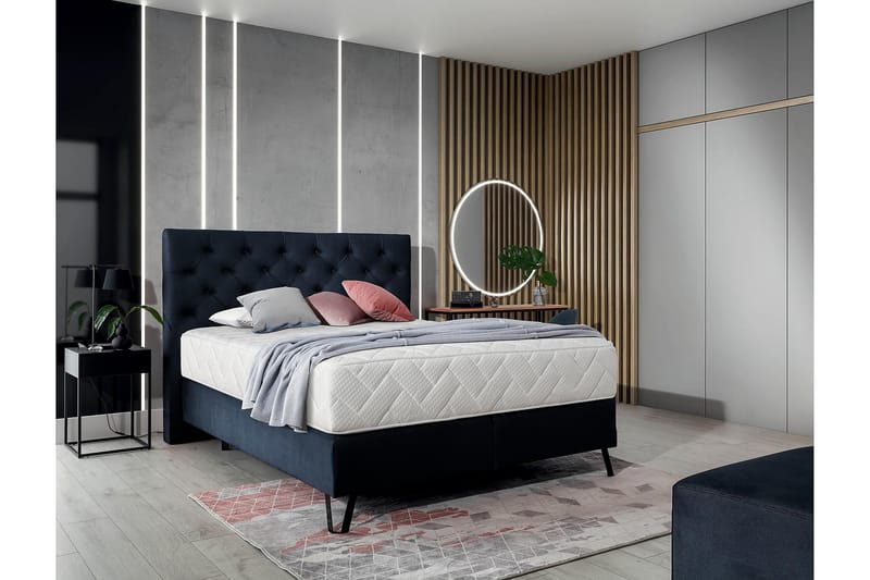 Sängpaket Ramsäng Kazuto 140x200 cm - Mörkblå - Möbler - Säng - Komplett sängpaket