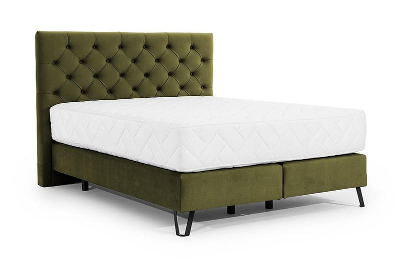 Sängpaket Ramsäng Kazuto 140x200 cm - Olivgrön - Ramsäng - Dubbelsäng - Komplett sängpaket