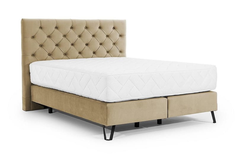 Sängpaket Ramsäng Kazuto 160x200 cm - Beige - Ramsäng - Dubbelsäng - Komplett sängpaket