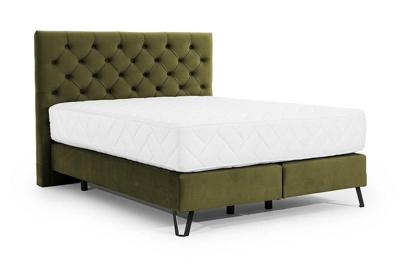 Sängpaket Ramsäng Kazuto 160x200 cm - Olivgrön - Ramsäng - Dubbelsäng - Komplett sängpaket
