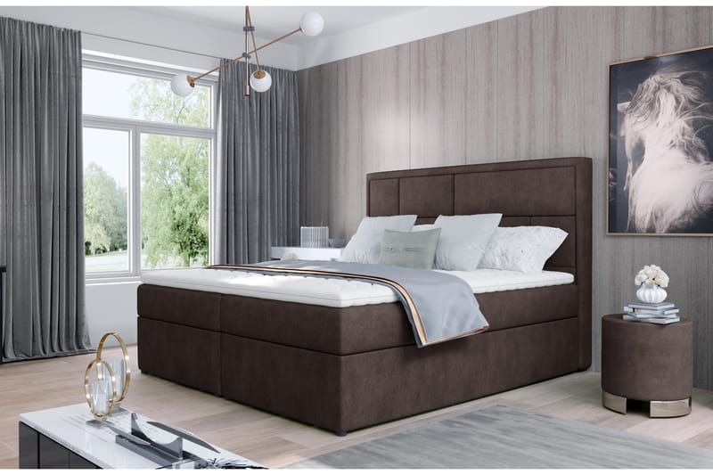 Sängpaket Varrains 140x200 cm - Brun - Komplett sängpaket