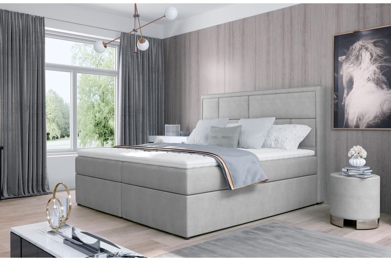 Sängpaket Varrains 140x200 cm - Grå - Möbler - Säng - Komplett sängpaket