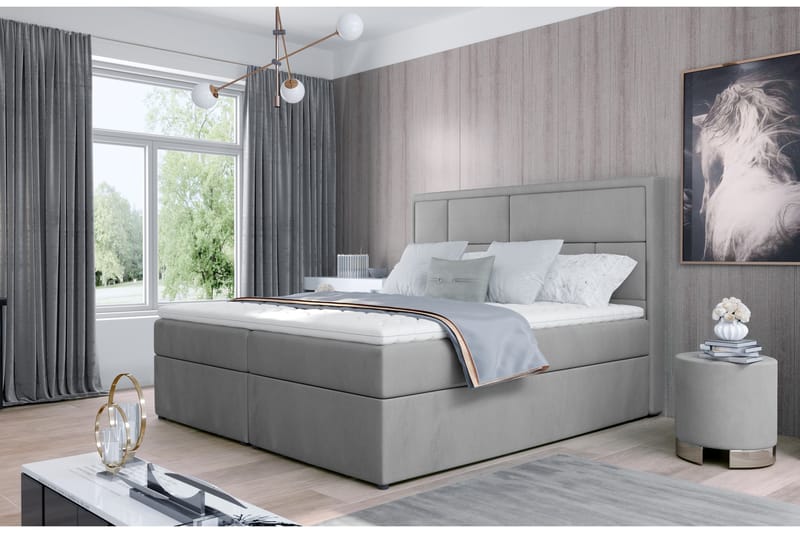 Sängpaket Varrains 140x200 cm - Grå - Möbler - Säng - Komplett sängpaket