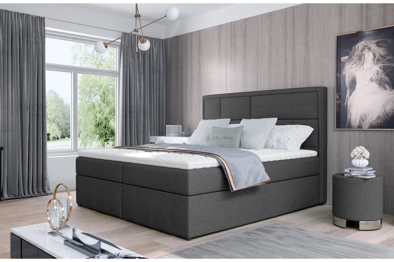 Sängpaket Varrains 140x200 cm - Grå - Möbler - Säng - Komplett sängpaket