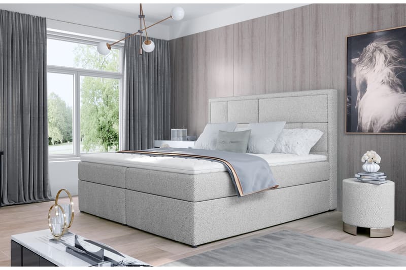 Sängpaket Varrains 140x200 cm - Grå - Möbler - Säng - Komplett sängpaket
