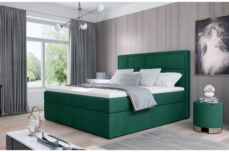 Sängpaket Varrains 140x200 cm - Grön - Möbler - Säng - Komplett sängpaket