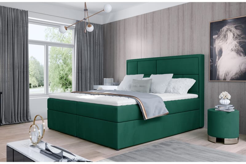 Sängpaket Varrains 140x200 cm - Grön - Komplett sängpaket