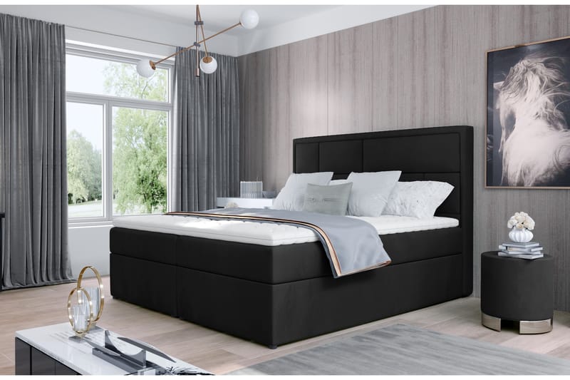 Sängpaket Varrains 140x200 cm - Svart - Möbler - Säng - Komplett sängpaket