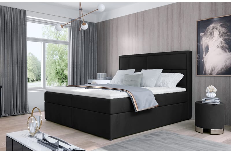 Sängpaket Varrains 140x200 cm - Svart - Komplett sängpaket