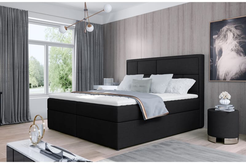 Sängpaket Varrains 140x200 cm - Svart - Möbler - Säng - Komplett sängpaket