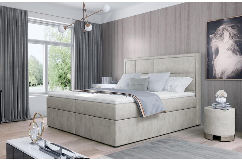 Sängpaket Varrains 180x200 cm - Beige - Möbler - Säng - Komplett sängpaket