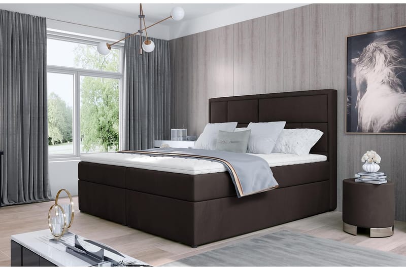 Sängpaket Varrains 180x200 cm - Brun - Möbler - Säng - Komplett sängpaket