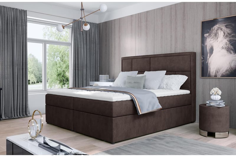Sängpaket Varrains 180x200 cm - Brun - Möbler - Säng - Komplett sängpaket