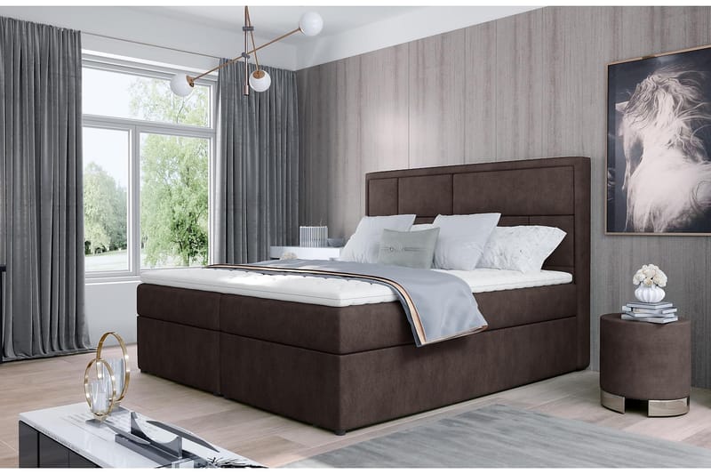 Sängpaket Varrains 180x200 cm - Brun - Komplett sängpaket