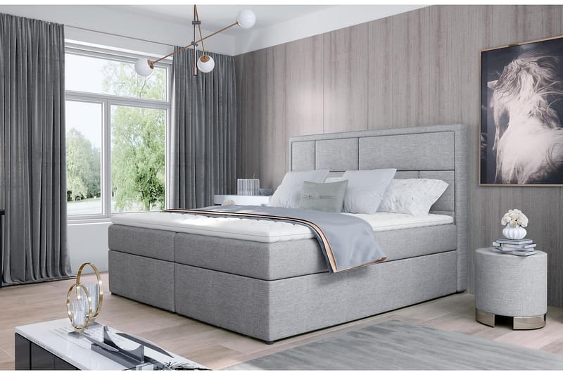Sängpaket Varrains 180x200 cm - Grå - Möbler - Säng - Komplett sängpaket
