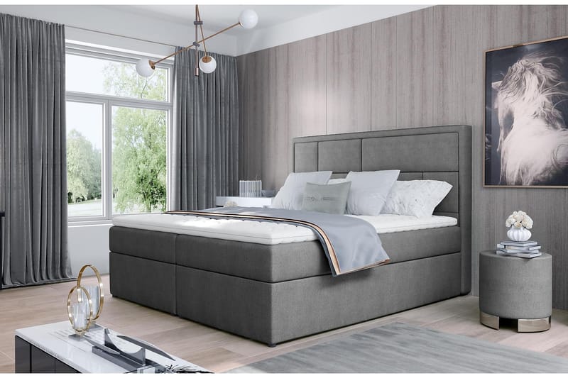 Sängpaket Varrains 180x200 cm - Grå - Möbler - Säng - Komplett sängpaket