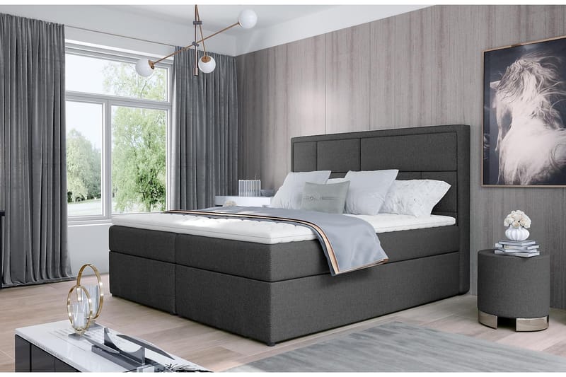 Sängpaket Varrains 180x200 cm - Grå - Möbler - Säng - Komplett sängpaket