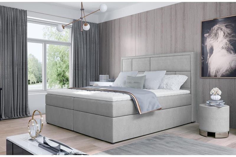 Sängpaket Varrains 180x200 cm - Grå - Möbler - Säng - Komplett sängpaket