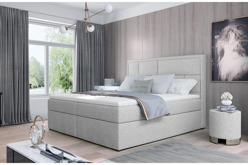 Sängpaket Varrains 180x200 cm - Grå - Möbler - Säng - Komplett sängpaket