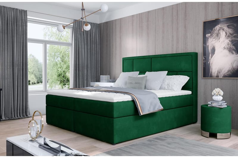 S�ängpaket Varrains 180x200 cm - Grön - Komplett sängpaket