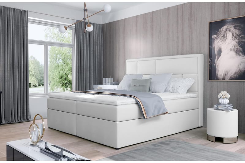 Sängpaket Varrains 180x200 cm - Läder/Vit - Möbler - Säng - Komplett sängpaket