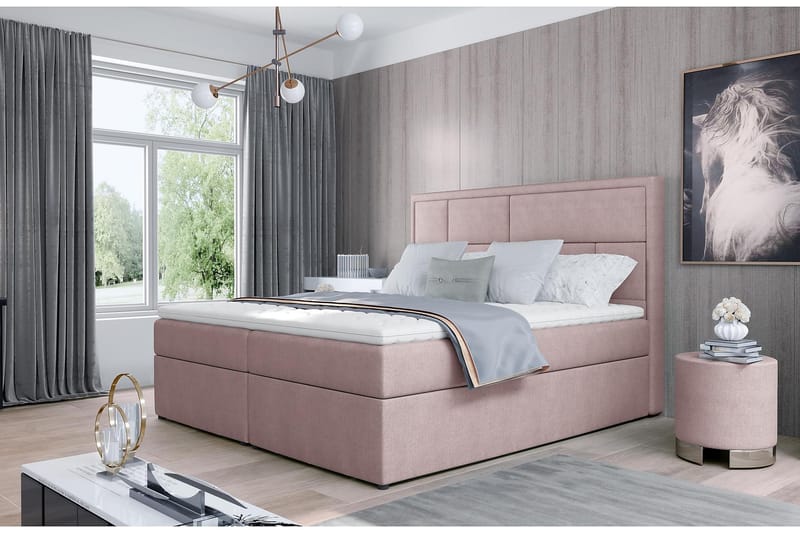 Sängpaket Varrains 180x200 cm - Ljusrosa - Möbler - Säng - Komplett sängpaket