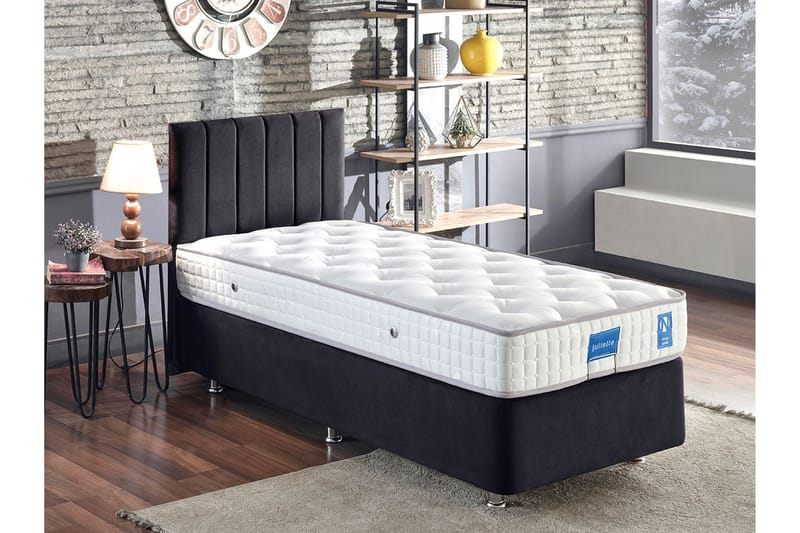 Sängram Misopa med Sänggavel Singel 90x190 cm - Svart - Möbler - Säng - Komplett sängpaket