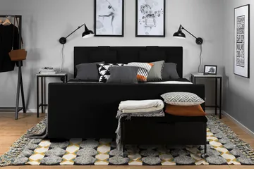 Samantha Kontinentalsäng 160x200 cm - Svart - Möbler - Säng - Kontinentalsäng