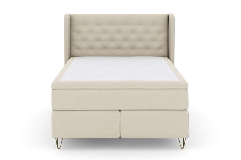 Select No 5 Komplett Sängpaket 160x200 Medium Watergel, Beige/Metall V-form