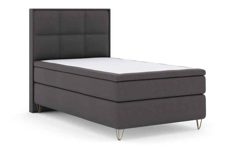 Select No 6 Komplett Sängpaket 120x200 Medium Memory/Pocket - Mörkgrå/Metall V-form - Möbler - Säng - Enkelsäng