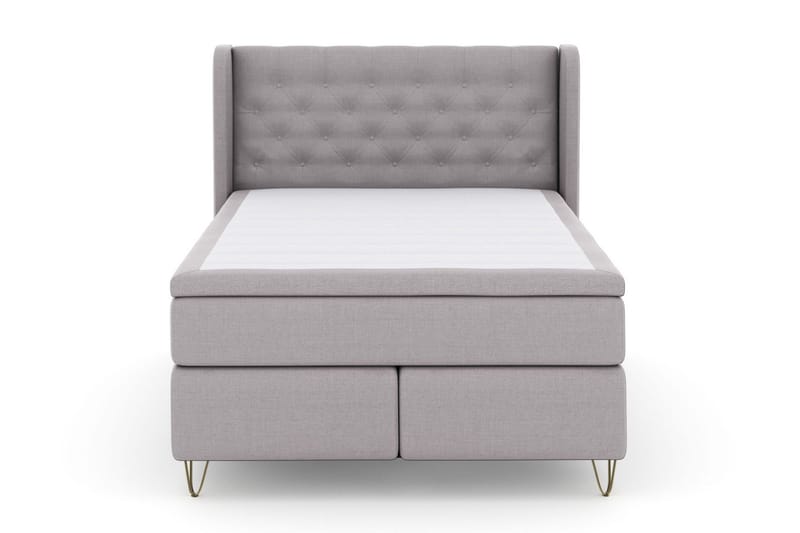 Select No 6 Komplett Sängpaket 140x200 Fast Memory/Pocket - Ljusgrå/Metall V-form - Möbler - Säng - Kontinentalsäng