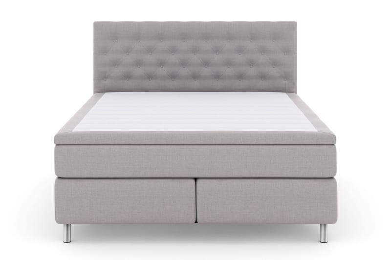 Select No 6 Komplett Sängpaket 160x200 Fast Memory/Pocket, Ljusgrå/Metall