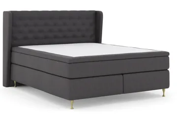 Select No 6 Komplett Sängpaket 160x200 Fast Memory/Pocket - Mörkgrå/Guld - Möbler - Säng - Kontinentalsäng