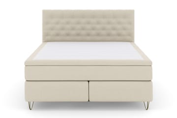 Select No 6 Komplett Sängpaket 180x200 Fast Memory/Pocket - Beige/Metall V-form - Möbler - Säng - Kontinentalsäng