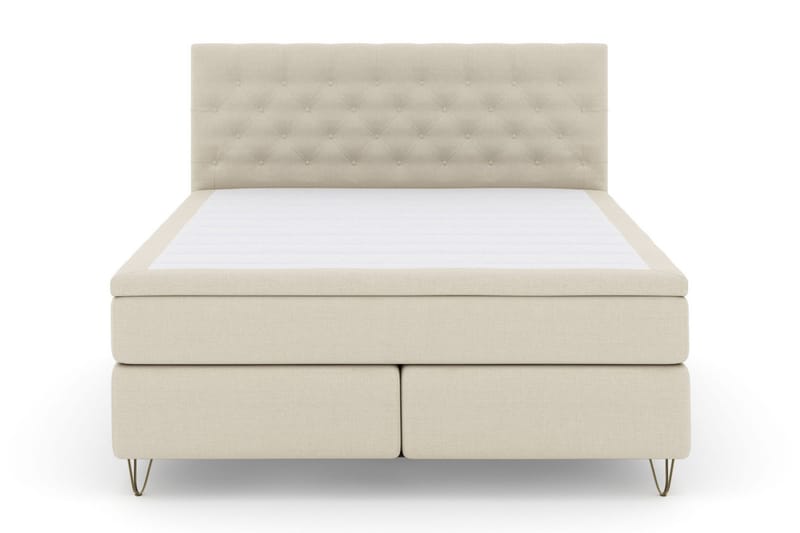 Select No 6 Komplett Sängpaket 180x200 Fast Memory/Pocket - Beige/Metall V-form - Möbler - Säng - Kontinentalsäng