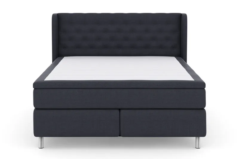 Select No 6 Komplett Sängpaket 180x200 Fast Memory/Pocket, Blå/Metall