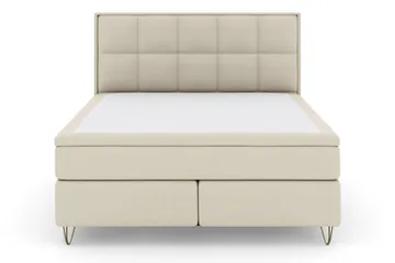 Select No 6 Komplett Sängpaket 180x200 Medium Memory/Pocket - Beige/Metall V-form - Möbler - Säng - Kontinentalsäng