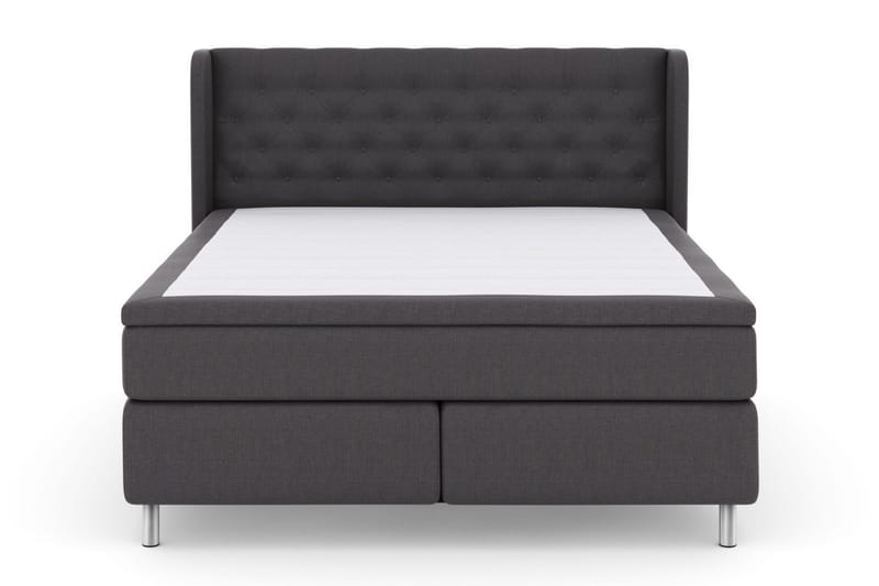 Select No 6 Komplett Sängpaket 210x210 Fast Memory/Pocket, Mörkgrå/Metall