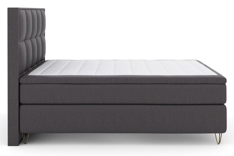 Select No 6 Komplett Sängpaket 210x210 Medium Memory/Pocket, Mörkgrå/Metall V-form