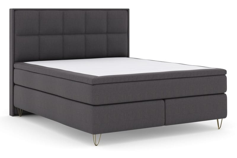 Select No 6 Komplett Sängpaket 210x210 Medium Memory/Pocket - Mörkgrå/Metall V-form - Möbler - Säng - Kontinentalsäng