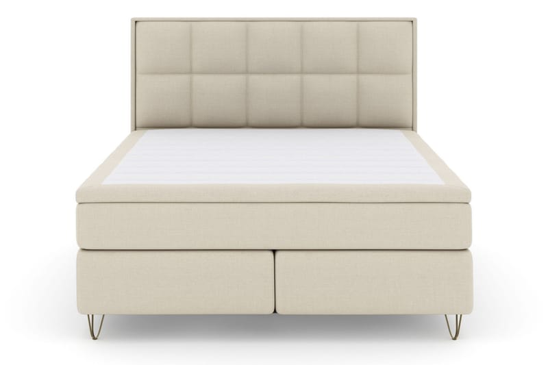 Select No 6 Komplett Sängpaket 210x210 Medium Watergel - Beige/Metall V-form - Möbler - Säng - Kontinentalsäng